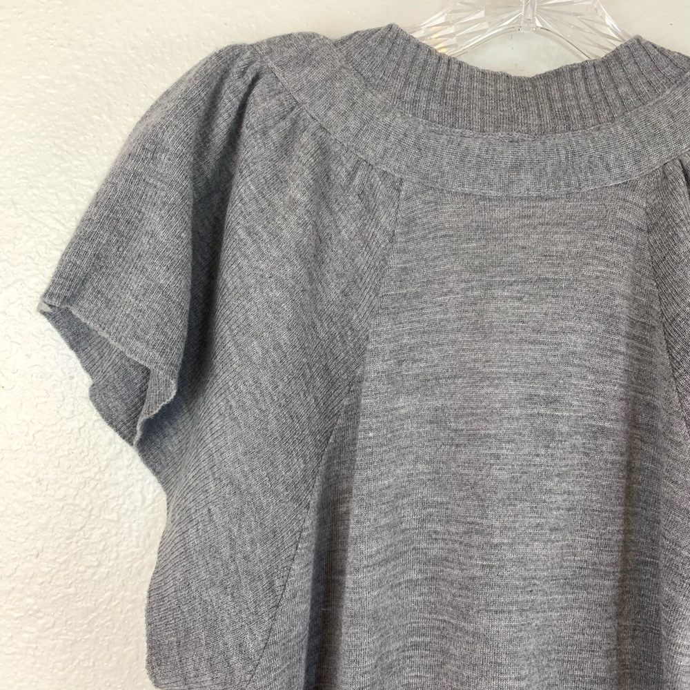 Anthropologie MOTH Wool Short Sleeve Gray Cardigan - Picture 7 of 8